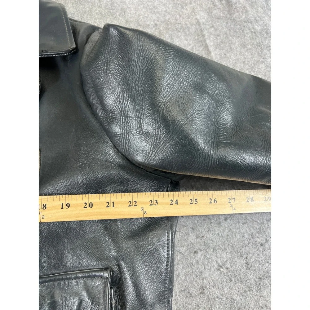 VTG Kale Uniforms Police Leather Jacket Sz Large Security Excellent Conditon
